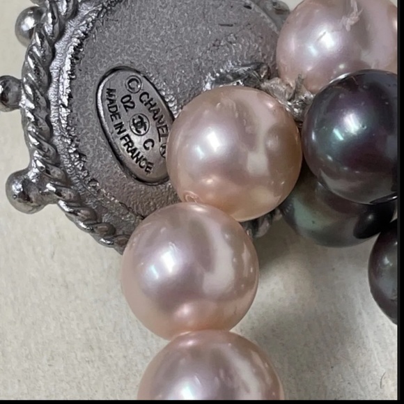 *AUTHENTIC* RARE Chanel Cruise 2002 Pink Crystal Double Pearl Strand Bracelet - Picture 5 of 15